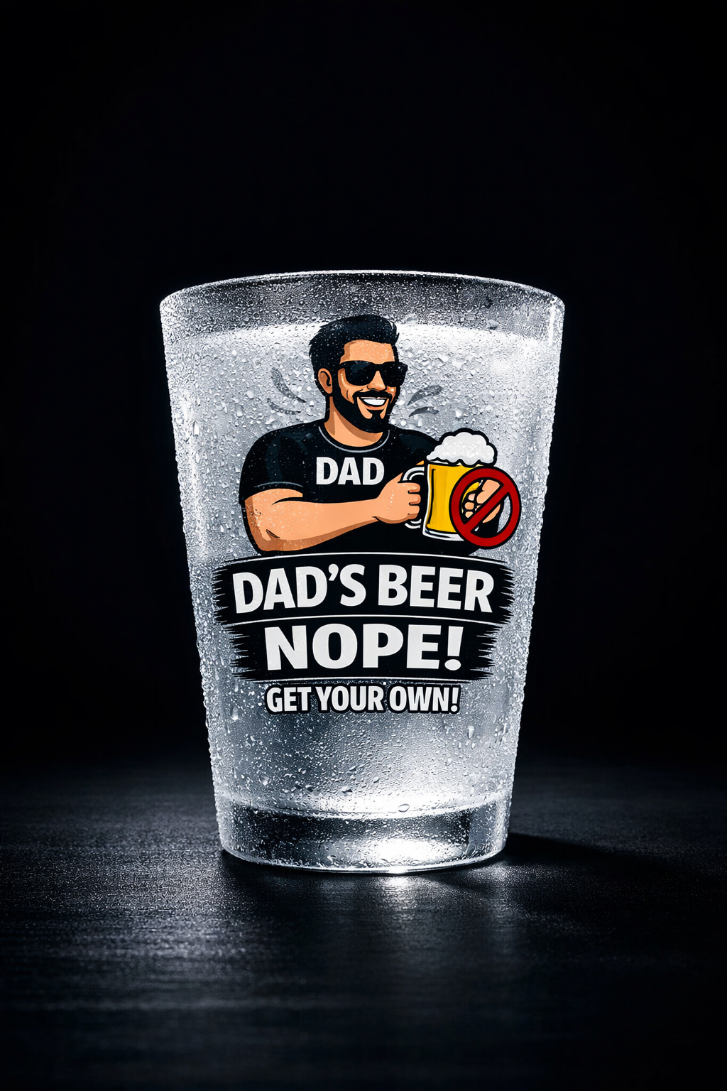 Pint Glass | Frosted 16oz Beer Glass For Dad