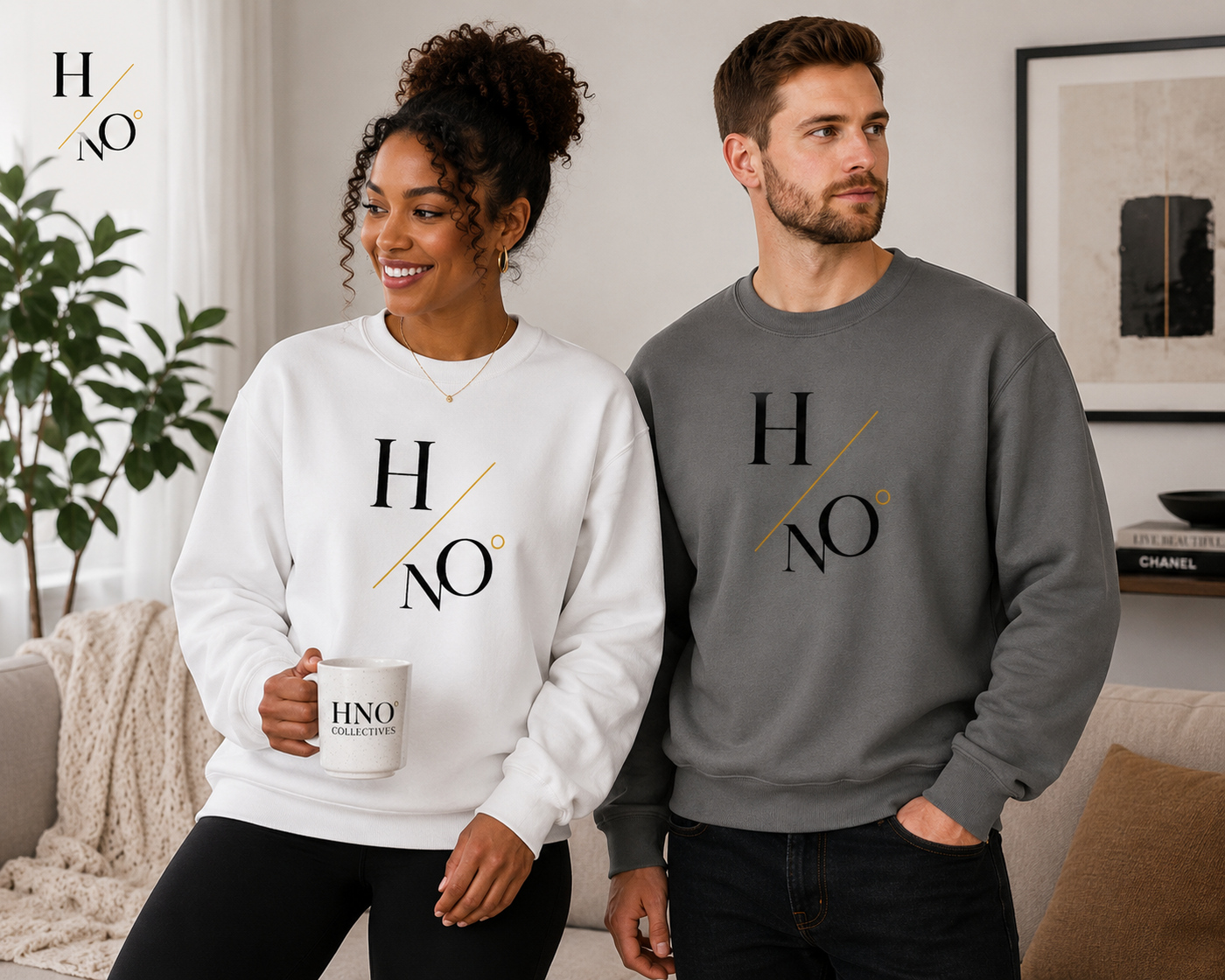 H/NO° Minimalist Unisex Crewneck Sweatshirt | Premium Fleece Pullover | Luxury Streetwear | Cozy Everyday Sweatshirt