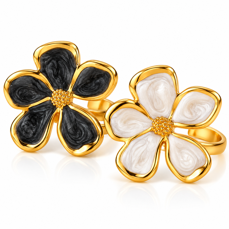 1 Carat Moissanite Floral Statement Ring – 925 Sterling Silver