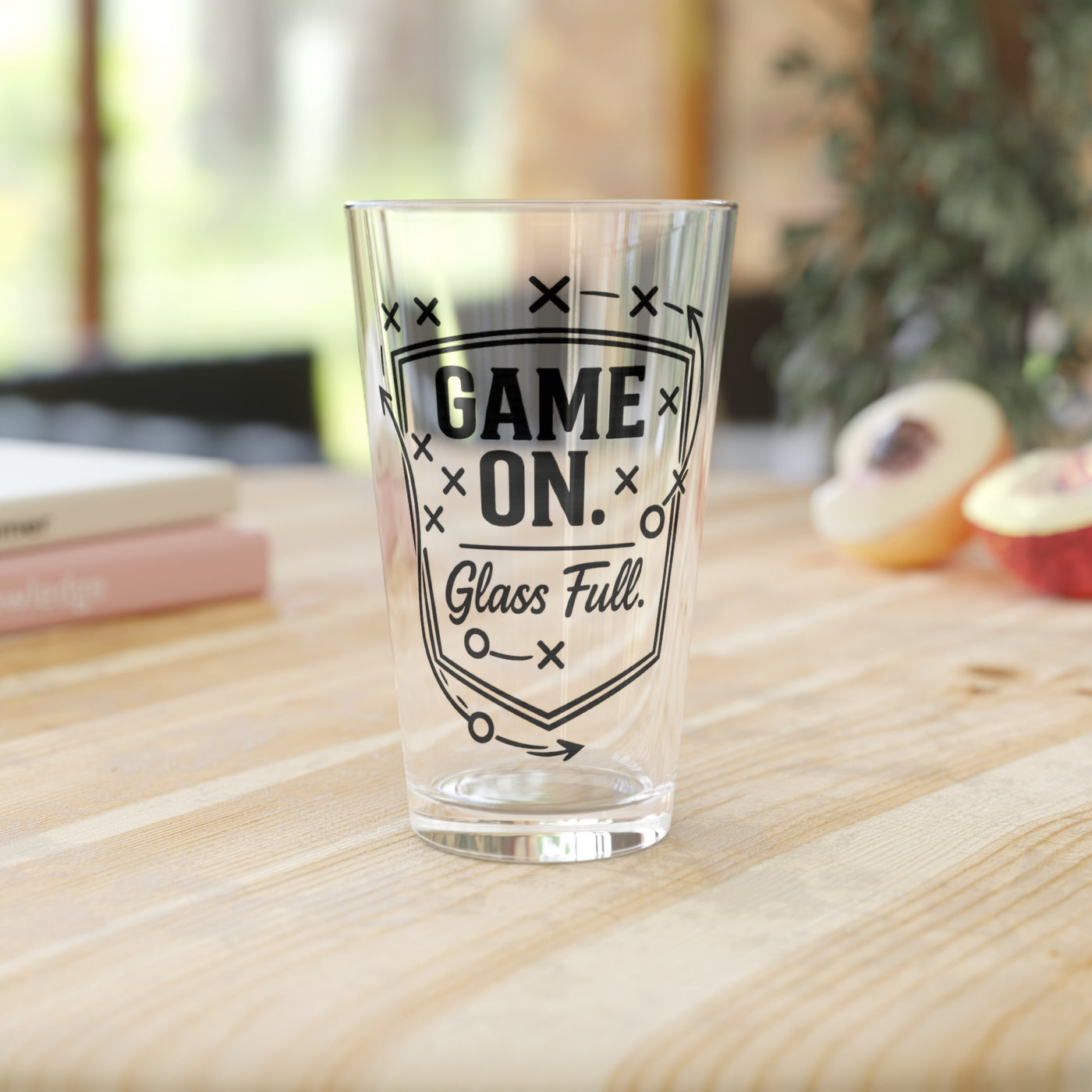 16 oz Pint Glass | Funny Beer Glass for Football Fans | Premium Beer Pint | Sports Bar Drinkware