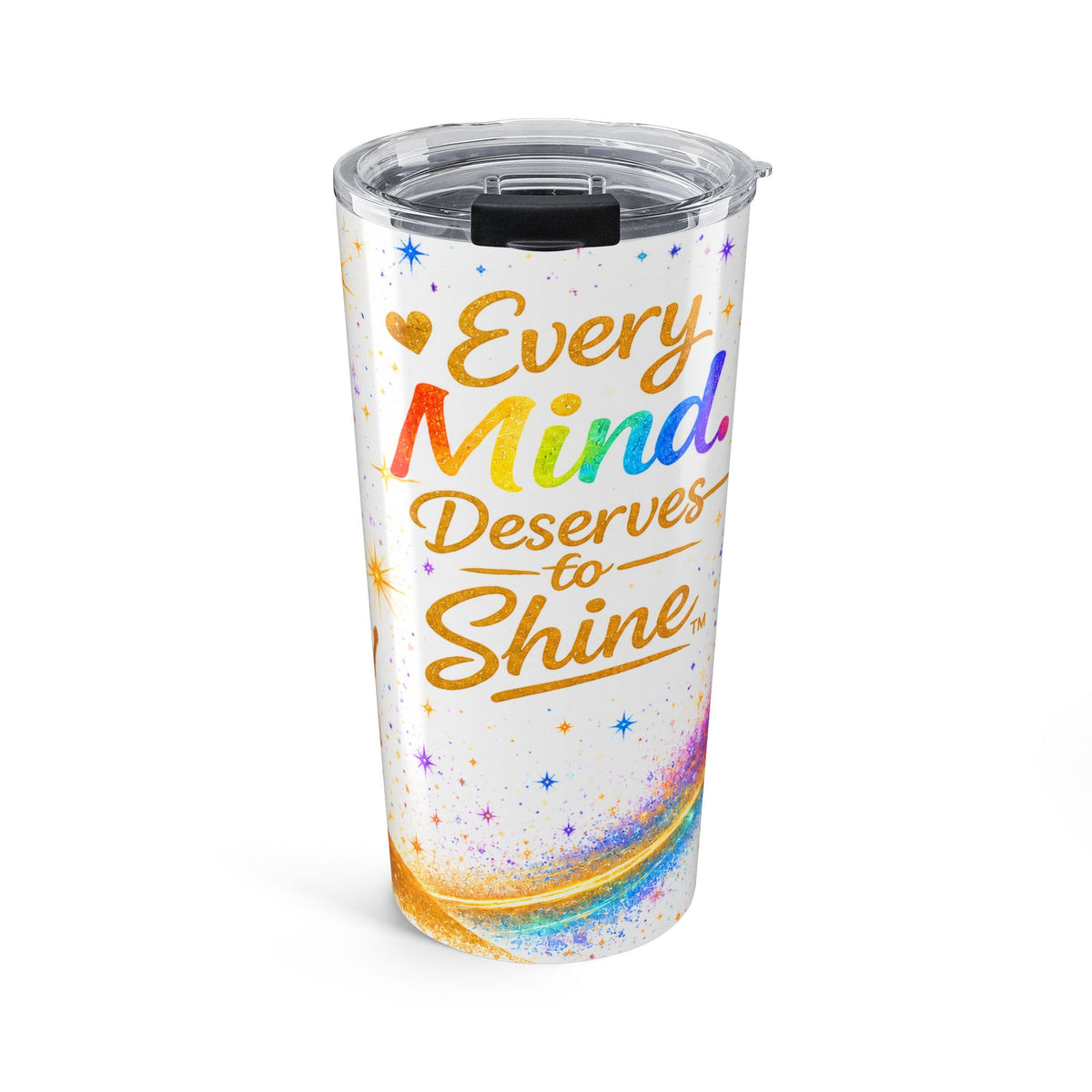 Tumbler – Autism Awareness Cup – Inspirational Rainbow Stainless Steel 20oz